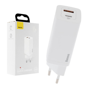 Зарядний пристрій Baseus GaN2 Lite Quick Charger (CCGAN2L-B02), 65W, Type-C, USB, White в Житомирі