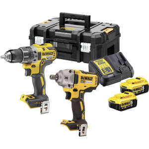 Набор из двух инструментов бесщеточных DeWalt 18 В XR Li-lon, 5 Ач, чемодан, 2 аккумулятора и зарядное устройство (DCK2077P2T) в Житомире