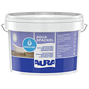 Влагостойкая шпатлевка Aura Luxpro Aqua Spackel белая для внутренних и наружных работ 16кг в Житомире