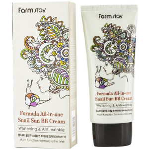 Многофункциональный ББ-крем Farmstay Formula All-In-One Snail Sun BB Cream SPF50+ PA+++ с экстрактом улитки 50 г (8809297384303) ТОП в Житомире