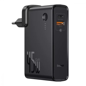 Зарядное устройство Baseus Power Station 2 in 1 10000 mAh 45W USB-A/USB-C with USB-C to USB-C Cable 1m Black (PPNLD-C01) ТОП в Житомире