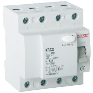 Дифференциальное реле ONESTO 3п+N 25А RCD 30mA тип AC (KRC3) (6990150204110) в Житомире