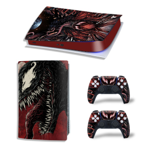 купити Вінілові наклейки на PS5 Digital Edition та геймпад DualSense Venom Sony PlayStation 5 ігрова консоль Skin (PV5022)