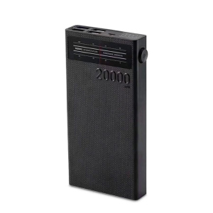 Універсальна мобільна батарея Remax RPP-102 Radio 20000mAh чорна краща модель в Житомирі