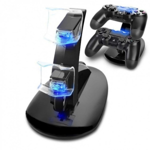 Двойная зарядная станция Dual USB Charging Stand для геймпадов PlayStation (PS4 / PS4 Slim / PS4 Pro) Dualshock 4 Черный Без Бренда лучшая модель в Житомире