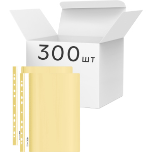 Упаковка папок-скоросшивателей Economix А4 с перфорацией, фактура "глянец" 120/160 мкм 300 шт Пастельно желтых (E31510-85) лучшая модель в Житомире