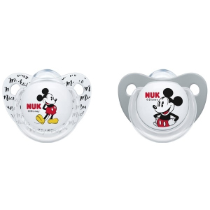 Пустушка Nuk Trend Disney Mickey c 6 місяців 2 шт Сіра з білим (4008600312994) ТОП в Житомирі