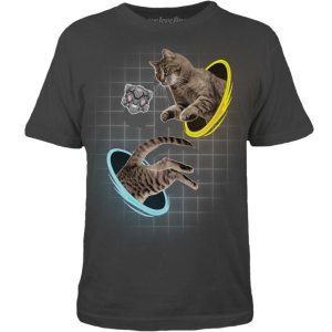 Футболка Valve Portal Jumping Cat Charcoal, Man XL