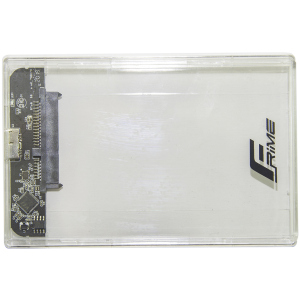 Зовнішній карман Frime для 2.5" SATA HDD/SSD Plastic USB 3.0 Clear (FHE80.25U30)