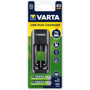 Зарядний пристрій Varta value USB Duo Charger 2x AAA 800 mAh Чорне ТОП в Житомирі