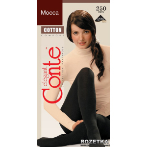 Колготки Conte з бавовни Cotton 250 Den 2 р. Mocca -4811473069038 в Житомирі