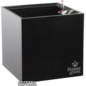 Розумний вазон Plastkon Flower Lover Cubico 21 x 21 x 21 см Чорний (8595096920506) ТОП в Житомирі