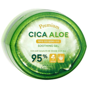 Гель для обличчя та тіла Missha Premium Cica Aloe Soothing Gel Заспокійливий з алое віра 300 мл (8809643505796) в Житомирі