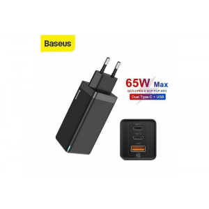 Сетевое зарядное устройство Baseus Quick GaN Travel 65W QC4.0+PD3.0 USB+2Type-C Черный в Житомире