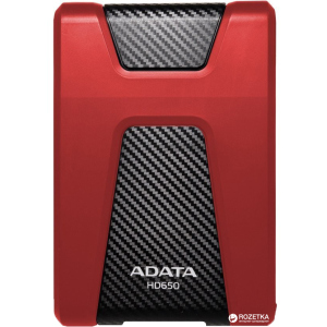 Жесткий диск ADATA DashDrive Durable HD650 1TB AHD650-1TU31-CRD 2.5" USB 3.1 External Red лучшая модель в Житомире