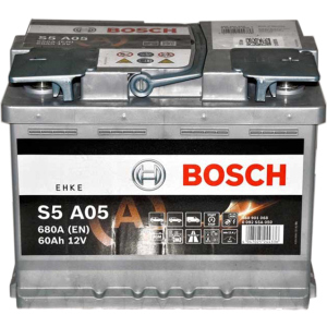 Автомобільний акумулятор Bosch AGM 6СТ-60 (S5A050) 60 Ач (-/+) Euro 680 А (0 092 S5A 050) краща модель в Житомирі