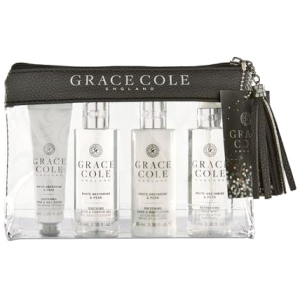 Набір для жінок Grace Cole Travel Set White Nectarine & Pear + косметичка (5055443697510) краща модель в Житомирі