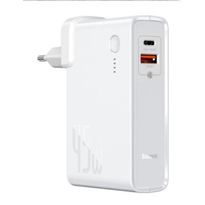 Сетевой зарядний пристрій Baseus Power Station（GaN）2 in1 Q.C. Power bank & Charger C+U 10000mAh 45W White (PPNLD-C02) надійний