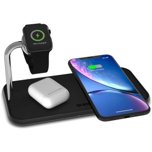 Бездротовий зарядний пристрій Zens Dual Aluminium Wireless Charger + Apple Watch 10W Black (ZEDC05B/00) краща модель в Житомирі