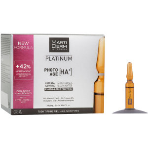 Ампули MartiDerm Platinum Photo-Age Ampollas HA+ 30 шт х 2 мл (8437000435440) краща модель в Житомирі