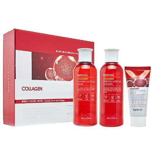 Набір для обличчя на основі колагену FarmStay Collagen Essential Moisture Skin Care 3 Set (8809426959464) краща модель в Житомирі