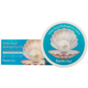 Гідрогелеві патчі для очей FarmStay White Pearl Hydrogel Eye Patch Освітлювальні з перлами 60 шт 90 г (8809460461169) в Житомирі