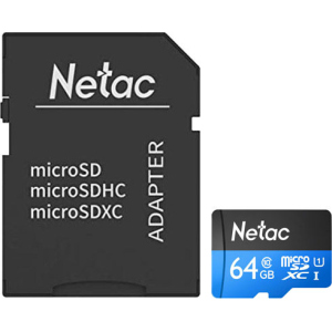 Netac P500 Standard microSDXC 64GB Class 10 UHS-I U1 + SD адаптер (NT02P500STN-064G-R) в Житомире