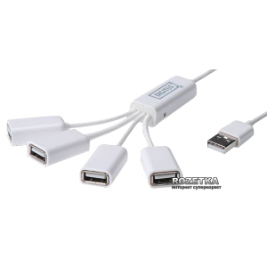 хорошая модель USB-хаб Digitus USB 2.0 4 порта White (DA-70216)