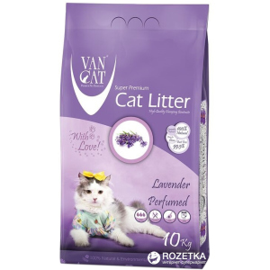 Наповнювач для котячого туалету Van Cat Super Premium Quality Lavender Бентонітовий комкуючий 10 кг (12 л). в Житомирі