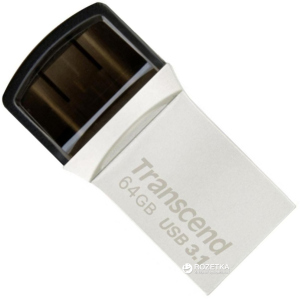 Transcend JetFlash 890 64GB USB 3.1 / Type-C Silver (TS64GJF890S) краща модель в Житомирі