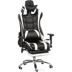 Кресло Special4You ExtremeRace with footrest Black/White (E4732) лучшая модель в Житомире