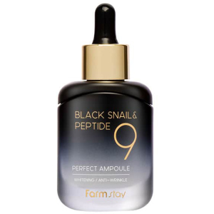 Сироватка для обличчя FarmStay Black Snail &amp; Peptide 9 Perfect Ampoule Омолоджувальна з чорним равликом та пептидами 35 мл (8809639172292) ТОП в Житомирі