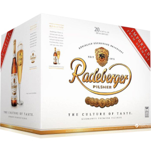 Упаковка пива Radeberger светлое фильтрованное 4.8% 0.5 л x 20 бутылок (4014388001036) лучшая модель в Житомире