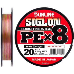 Шнур Sunline Siglon PE х8 150 м # 1.2/0.187 мм 9.2 кг Разноцветный (16581002) в Житомире