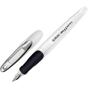Ручка перова для правши Herlitz My.Pen White-Black Синя Білий корпус (10999738) ТОП в Житомирі