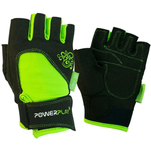 Перчатки для фитнеса PowerPlay 1728 XS Black/Green (PP_1728_XS_Black/Green) ТОП в Житомире