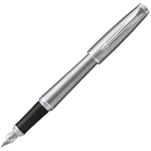 Ручка перьевая Parker Urban 17 Metro Metallic CT FP F Черная Серебристый корпус (30 311) лучшая модель в Житомире