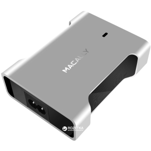 Зарядний пристрій Macally USB-C 61W (5-20V + 3A) з синхрозарядним магнітним MagPlug USB-C кабелем алюміній (CHARGER61-EU) в Житомирі