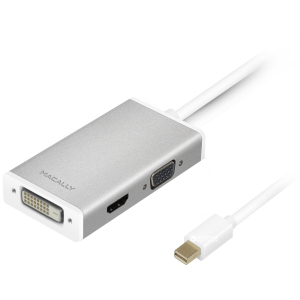 Адаптер Macally Mini DisplayPort to DVI/HDMI/VGA алюминий (MD-3N1-4K)