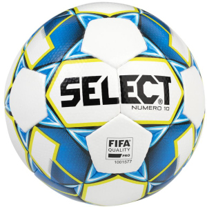 Мяч футбольный Select Numero 10 Fifa (015) №5 White-Blue (5703543200771) ТОП в Житомире