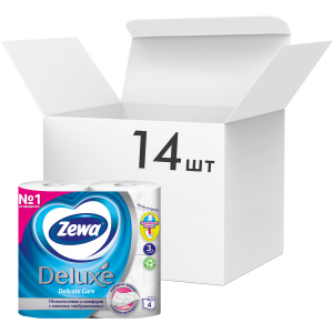 Упаковка туалетного паперу Zewa Deluxe тришарового без аромату 14 шт по 4 рулони (7322540313376) краща модель в Житомирі
