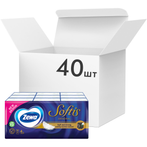Упаковка носових хусток Zewa Softis чотиришарових кишенькових 40 шт по 9 пачок (7322540352313) краща модель в Житомирі