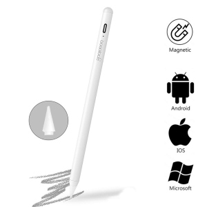 Стілус універсальний Goojodoq Active Magnetic 3 Gen Android iPhone (iPad до 2017) Type-C 1.2mm White краща модель в Житомирі