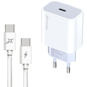 Зарядний пристрій Grand-X USB-C 20W PD 3.0 швидка зарядка для QC 4.0, FCP, AFC + Cable Type-C - Type-C (CH-770C) краща модель в Житомирі