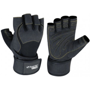 Рукавички тренувальні Sporter Gym Men Fitness Gloves (148.4 A) XL Black/Yellow (2009999014508) надійний