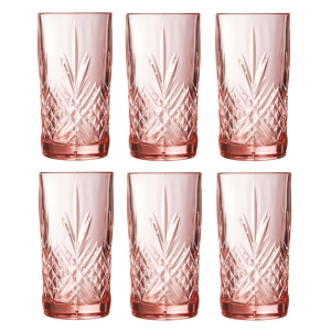 Набір високих склянок Luminarc Зальцбург Pink 6 шт х 380 мл (P9166/1) ТОП в Житомирі