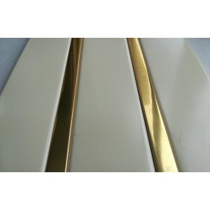 Реечный алюминиевый потолок Allux бежевый матовый - золото зеркальное комплект 200 см х 350 см надежный