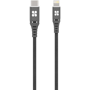 Кабель Promate PowerCord Type-C - Lightning 1.2 м Grey (powercord.grey) лучшая модель в Житомире