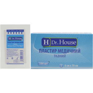 Пластир медичний тканинний H Dr. House 6 см х 10 см (5060384392165) краща модель в Житомирі