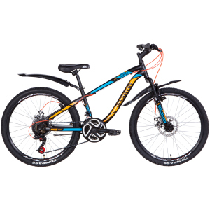 Велосипед Discovery Flipper AM DD 13" 24" 2021 Чорно-синій з помаранчевим (RET-DIS-24-050) краща модель в Житомирі